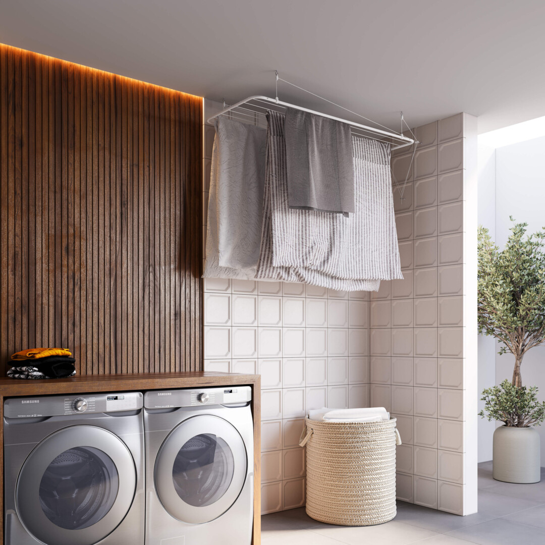 Varal de Teto com Design Industrial: Estilo e Funcionalidade - detalhe