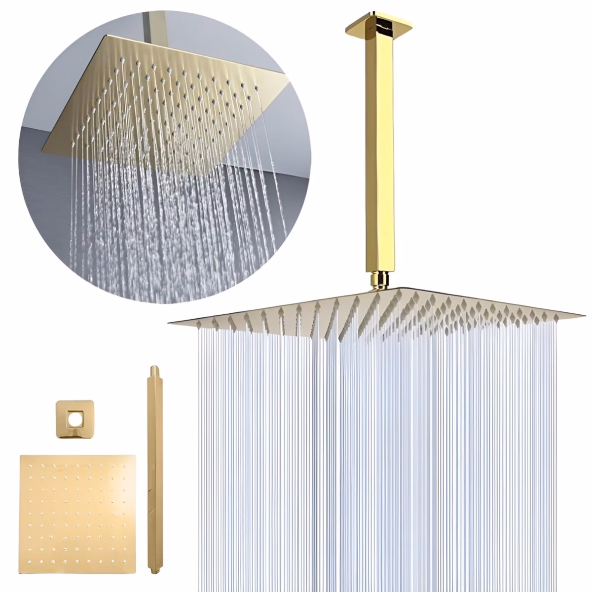 Chuveiro de Teto com Acabamento Cobre: Elegância Retrô para o Seu Banheiro - ideia