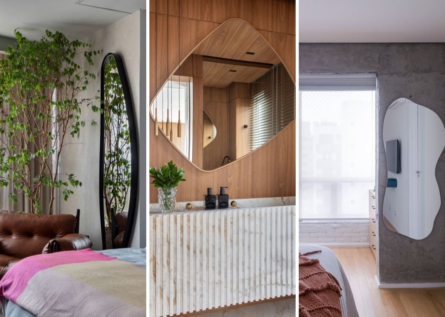 Espelho em Formato Orgânico: A Natureza Entrando em Seu Lar - inspiração