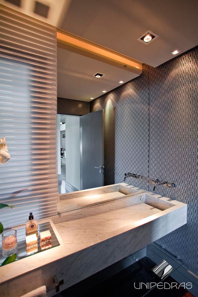 Cuba Dupla Esculpida em Mármore Carrara: Luxo e Funcionalidade - inspiração