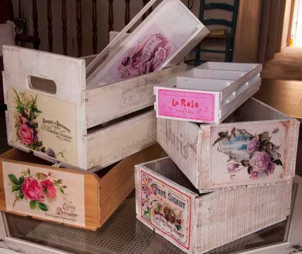 Caixotes Envelhecidos com Pátina: Um Visual Vintage e Elegante - detalhe