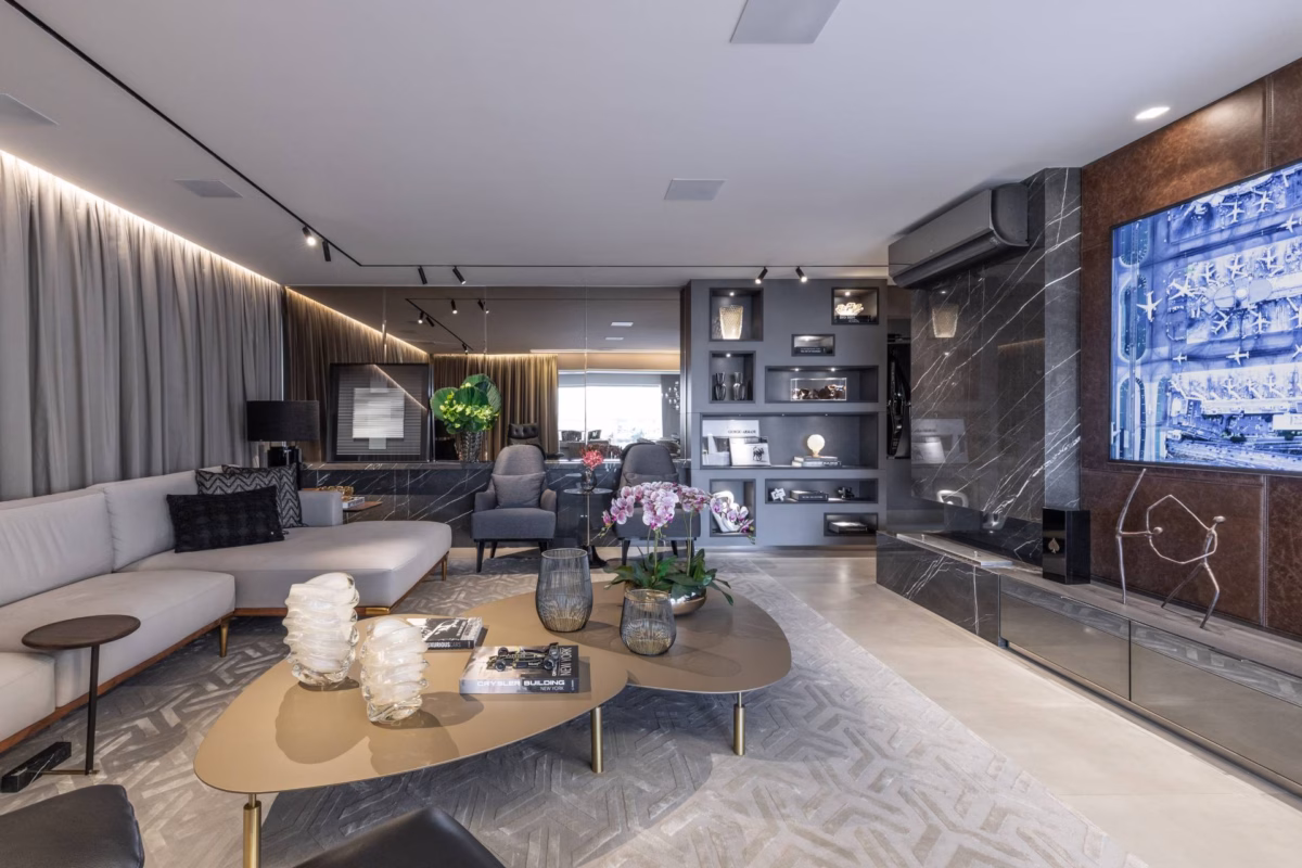 Sala de TV Integrada: Integração Inteligente com Outros Ambientes - detalhe