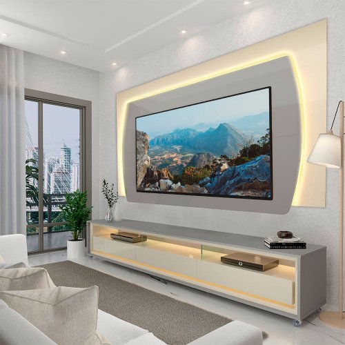 Painel de TV com Laca Colorida: Adicione Vida e Alegria - ideia