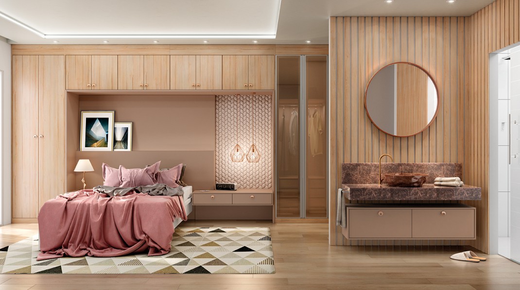 Quarto Funcional com Móveis Inteligentes - detalhe