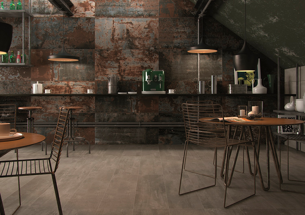 Revestimento Metálico Escovado: Modernidade e Efeito Industrial - inspiração