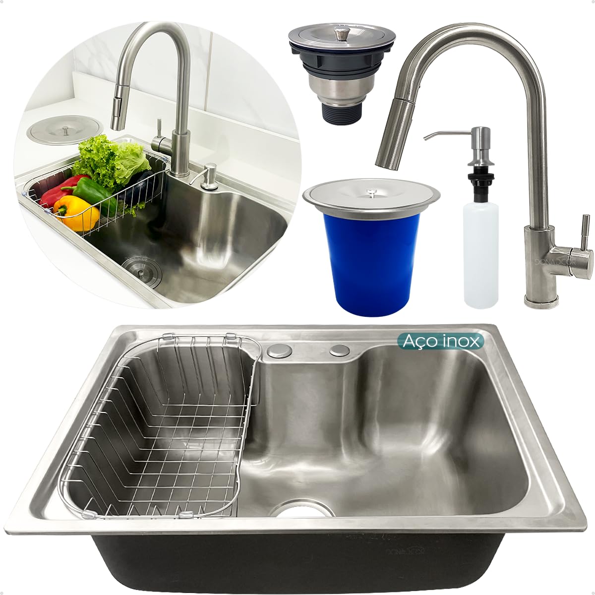 Com Torneira Gourmet e Dispenser de Detergente Embutido: Praticidade e Design Inteligente - ideia