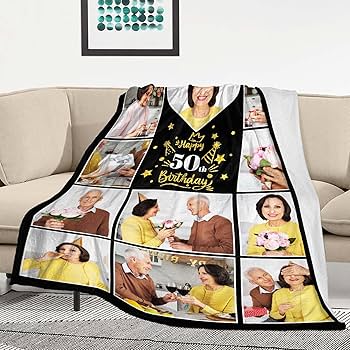 Manta Personalizada com Fotos para um Sofá Único - ideia