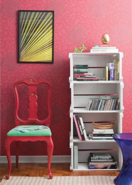 Prateleiras Reutilizadas de Caixotes de Feira: Sustentabilidade com Estilo - detalhe