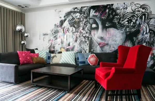 Arte Urbana em Casa: Design de Interiores com Grafite - ideia