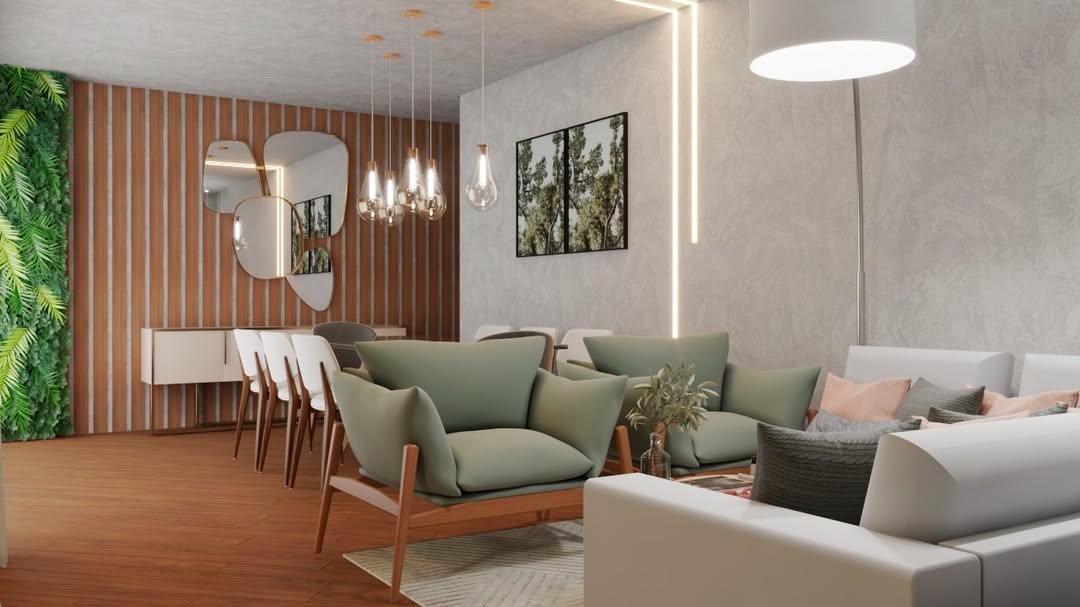 Cimento Queimado e LED: Uma Combinação Moderna e Cheia de Personalidade - detalhe