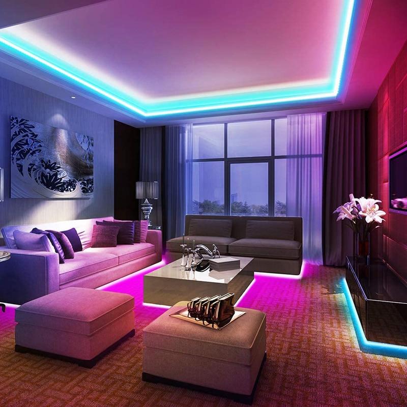 Ambiente Festivo com Fitas de LED Coloridas - ideia