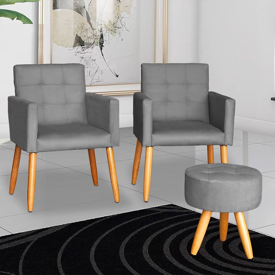 Poltrona Minimalista com Detalhes em Metal: Simplicidade e Sofisticação em Harmonia - ideia