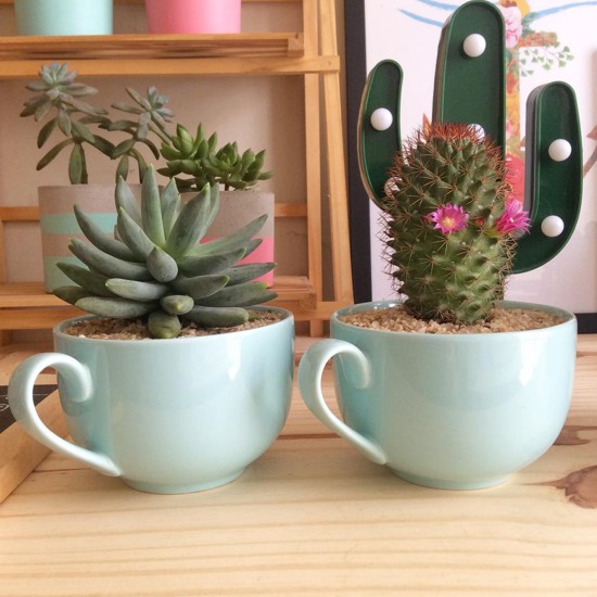 Vasos de Concreto Colorido: Uma Explosão de Alegria - ideia