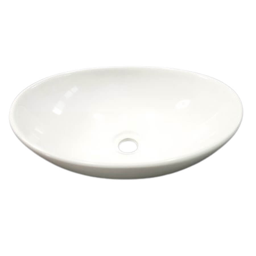 Cuba de Apoio Oval em Resina Branca Texturizada: Modernidade Tátil - detalhe