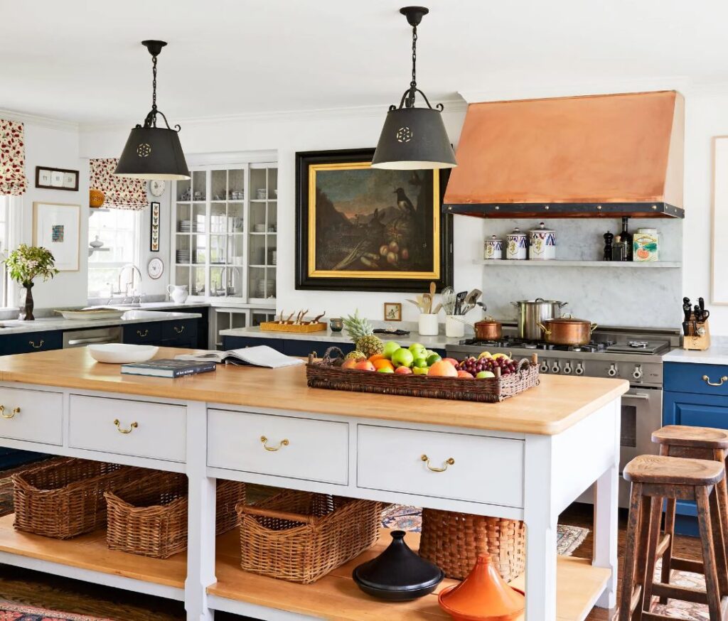 Ilha de Cozinha Rústica com Detalhes em Madeira Demolição - detalhe