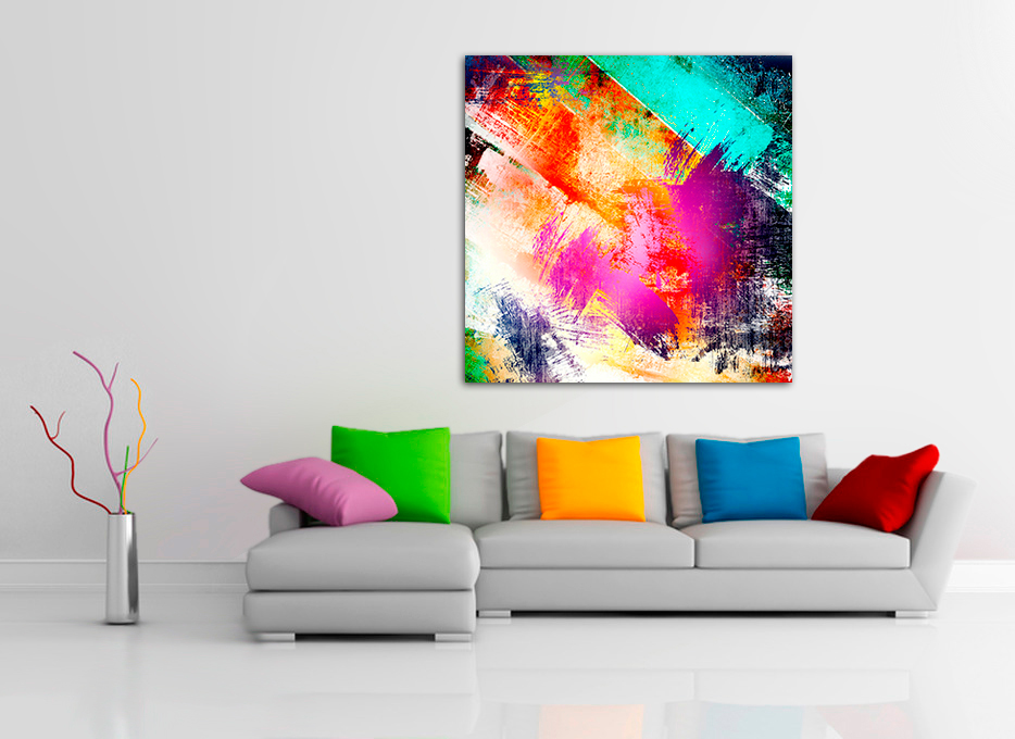 Quadros com Aquarelas Vibrantes: Explosão de Cores - detalhe