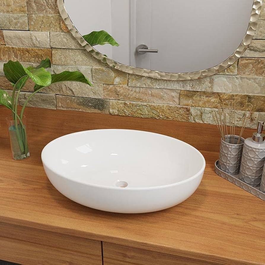 Cuba de Apoio Oval em Resina Branca Texturizada: Modernidade Tátil - ideia