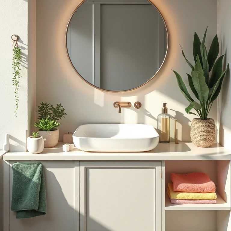 Armário de Banheiro Colorido com Pintura Vibrante: Alegria e Personalidade! - ideia