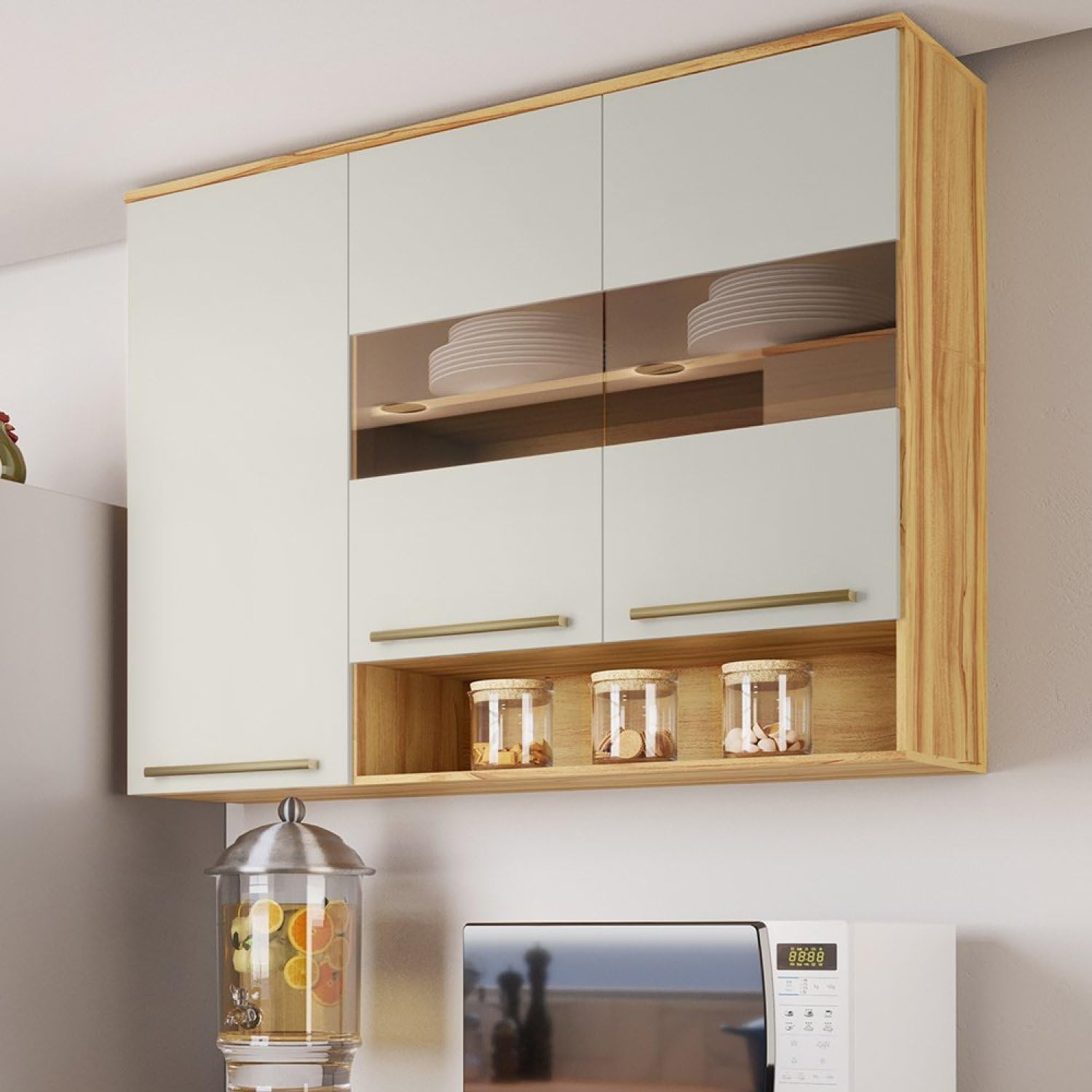 Armário Aéreo Minimalista com Acabamento Matte: Sofisticação Discreta! - inspiração