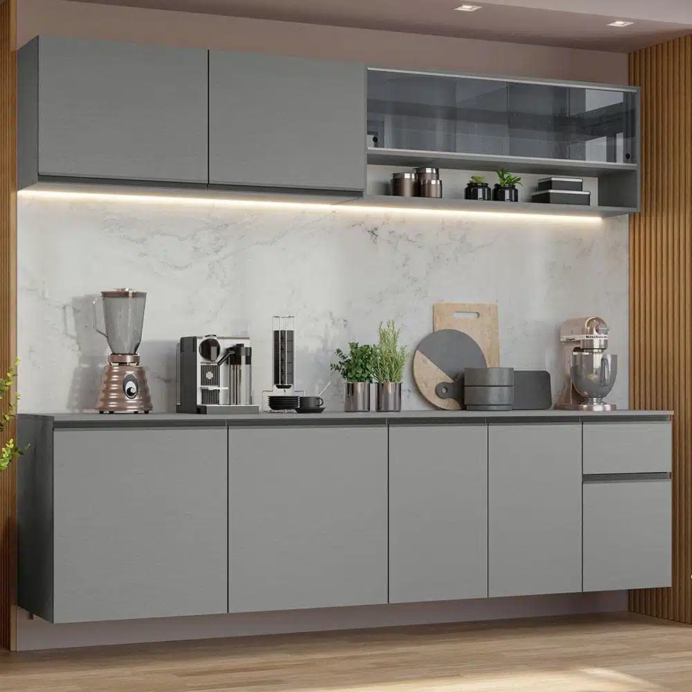 Armários Cinza e Pastilhas Coloridas: Alegria e Personalidade na Cozinha - detalhe