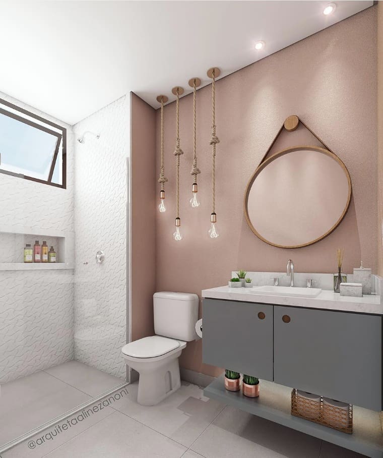 Banheiro Cinza e Rosa: Uma Combinação Inesperada e Charmosa - inspiração