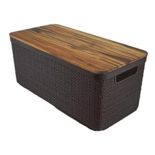 Caixas de Madeira Revestidas com Juta: Estilo Rústico e Aconchegante - detalhe