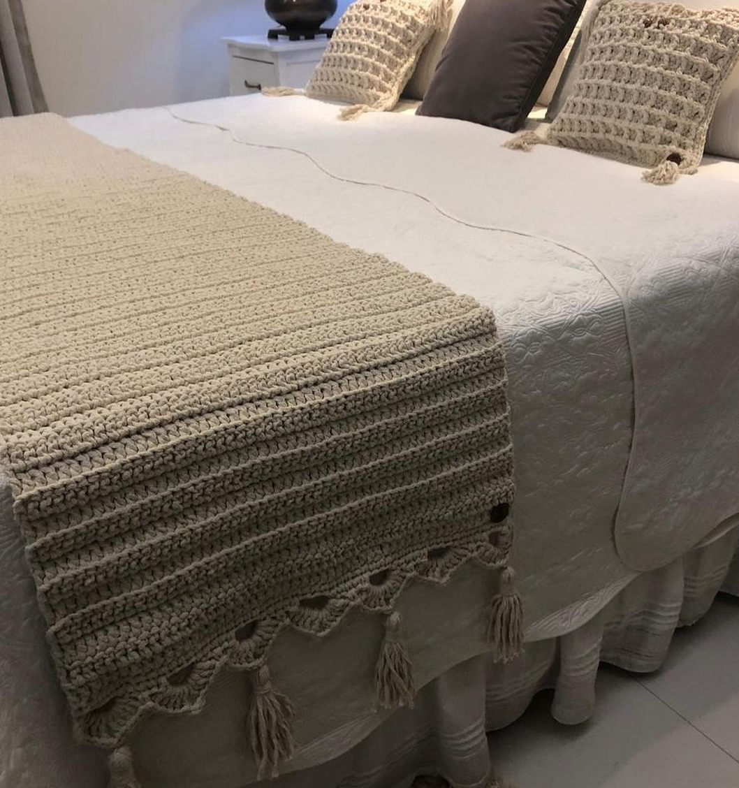Cama Posta Aconchegante com Tricô e Crochê - ideia