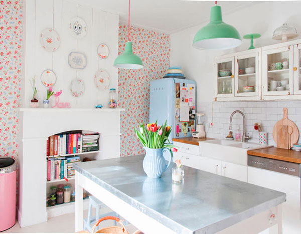 Pastilhas Degradê na Parede: Um Arco-Íris Pastel Delicado - detalhe