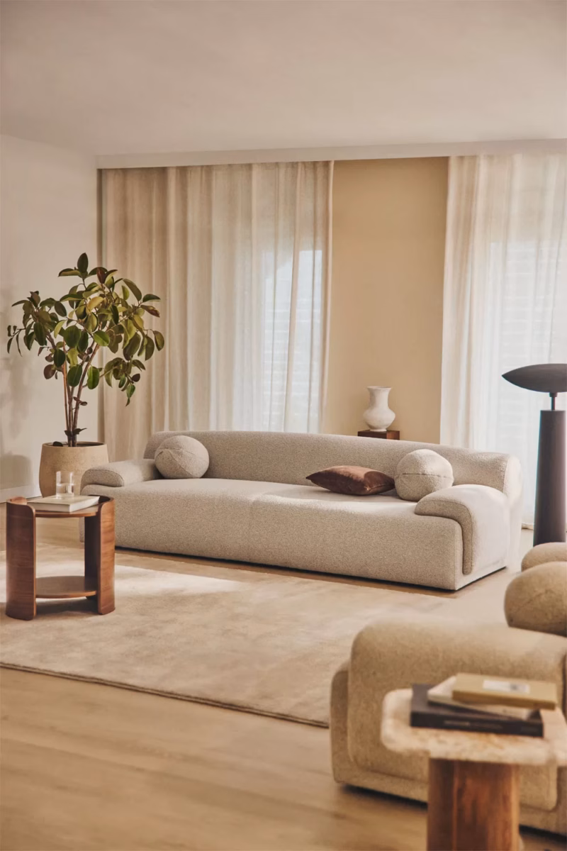 Sofá em Linho Cru: Minimalismo Sofisticado e Textura Natural - ideia