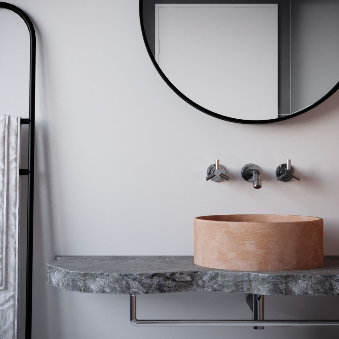 Toque Industrial: Cuba Cinza Chumbo Marmorizada com Acabamento Fosco - ideia