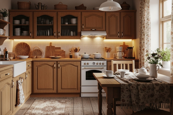 Estilo Cottage com Prateleiras Abertas: Romântica e Acolhedora - detalhe