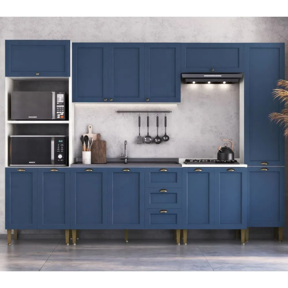 Um Toque de Cor: Cozinha Provençal com Detalhes em Azul Lavanda - inspiração