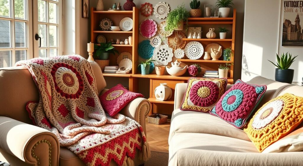 Rústico Aconchegante: Detalhes em Crochê e Tricô - ideia