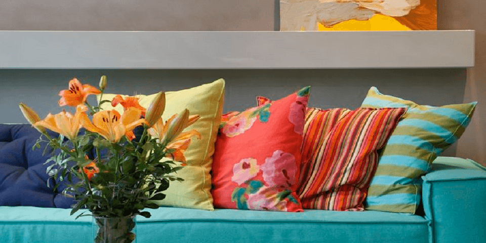 Toque de Cor: Almofadas Vibrantes e Estampadas - detalhe