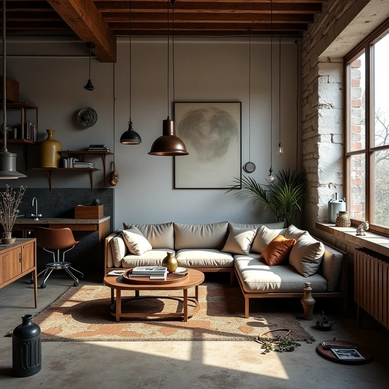 Industrial Charmoso: Metal, Madeira e Detalhes Vintage - detalhe