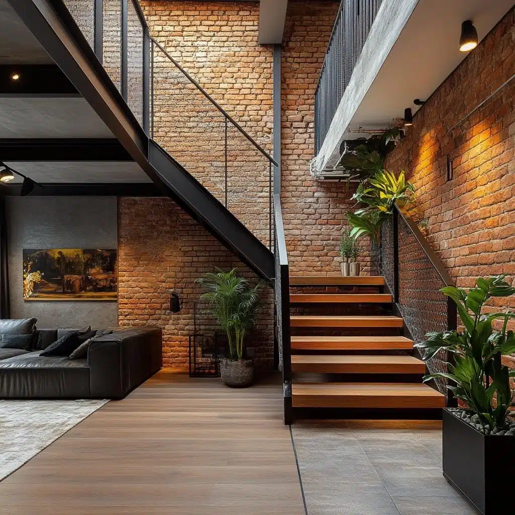 Escada de Ferro com Iluminação Embutida - ideia