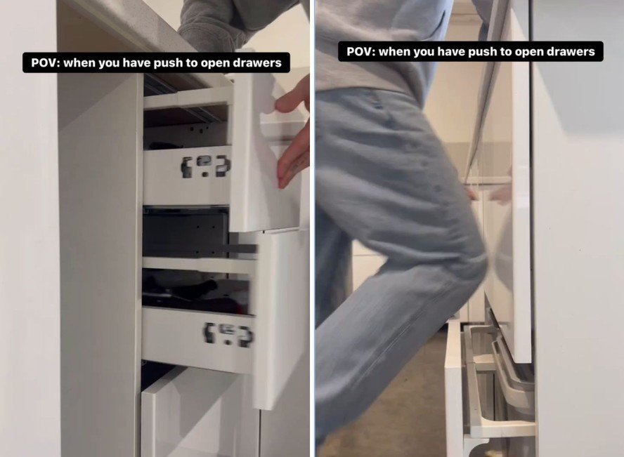 Armário com Fecho Toque: Minimalismo Puro - ideia