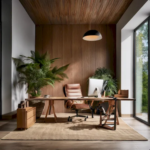 Home Office Funcional Rústico Moderno: Aconchego e Funcionalidade - ideia