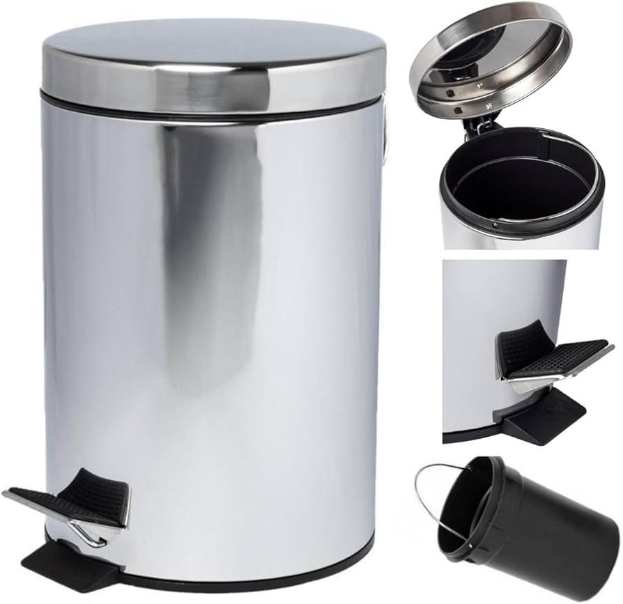 Lixeira Suspensa em Aço Inox Escovado: Minimalismo Moderno - ideia