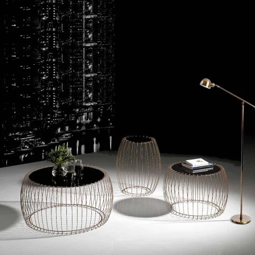 Mesa de Centro com Base em Cobre: Elegância e Brilho Sutil - detalhe