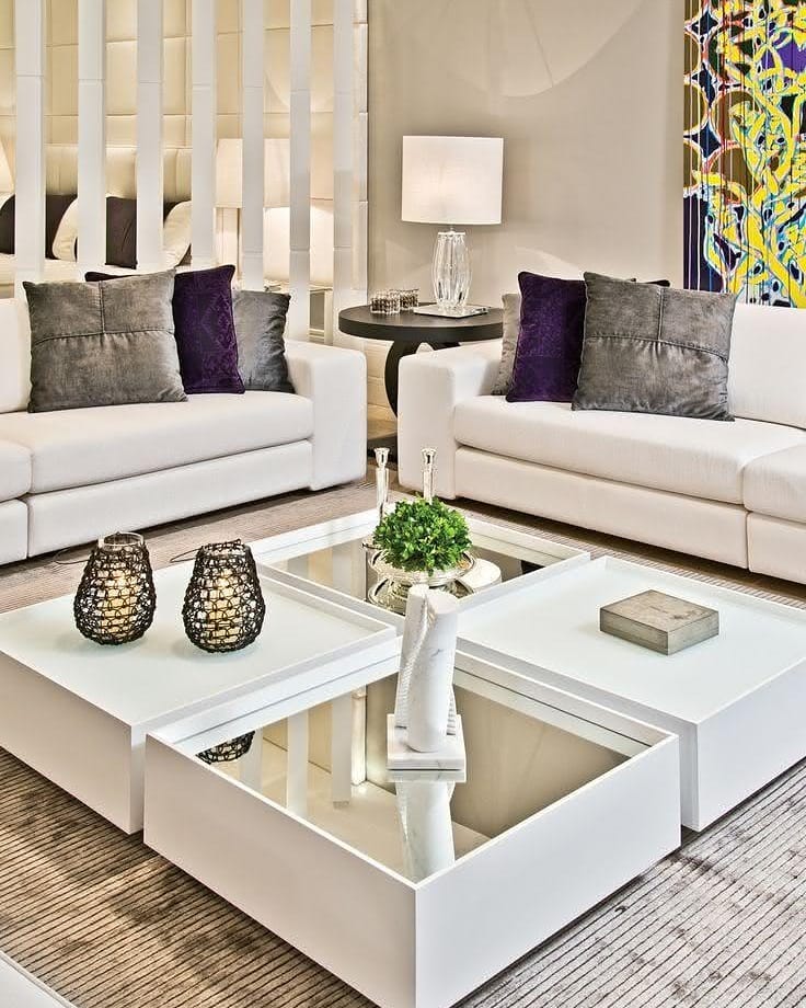 Mesa de Centro Espelhada: Glamour e Luminosidade - ideia