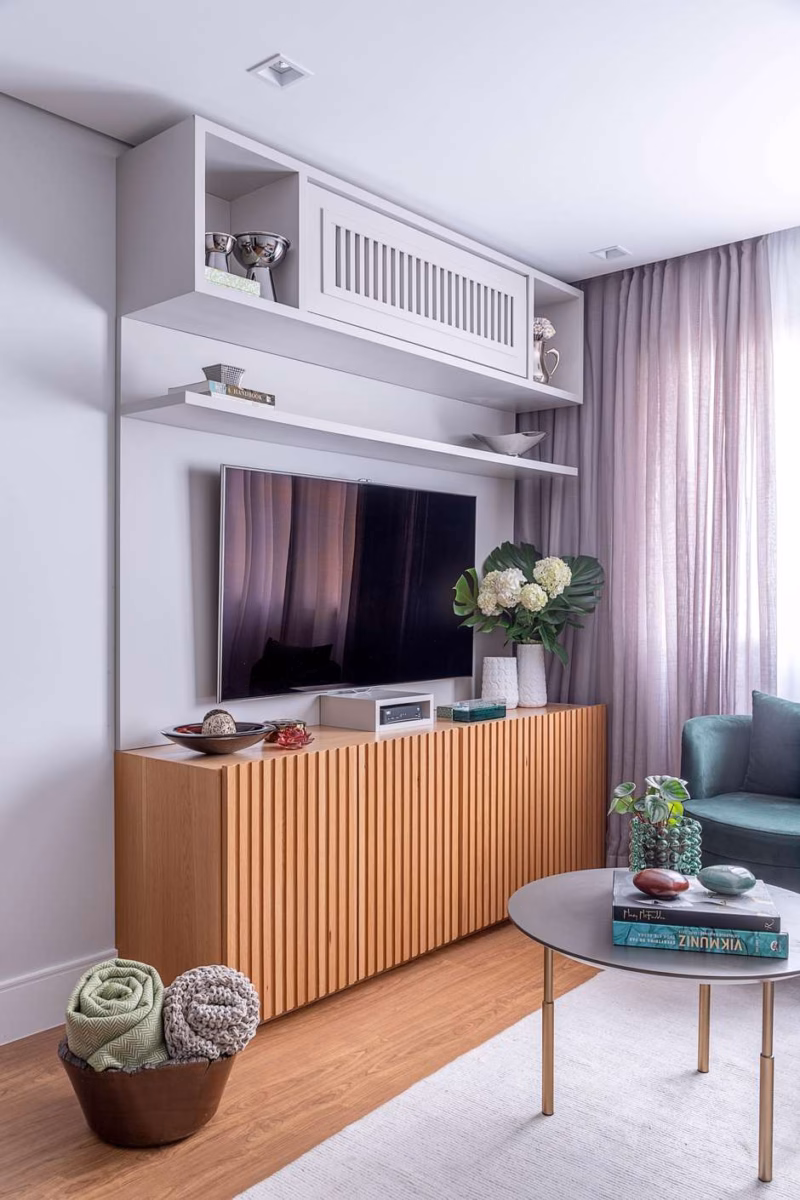 Móveis Multifuncionais Espelhados: Elegância e Ampliação de Espaços - detalhe