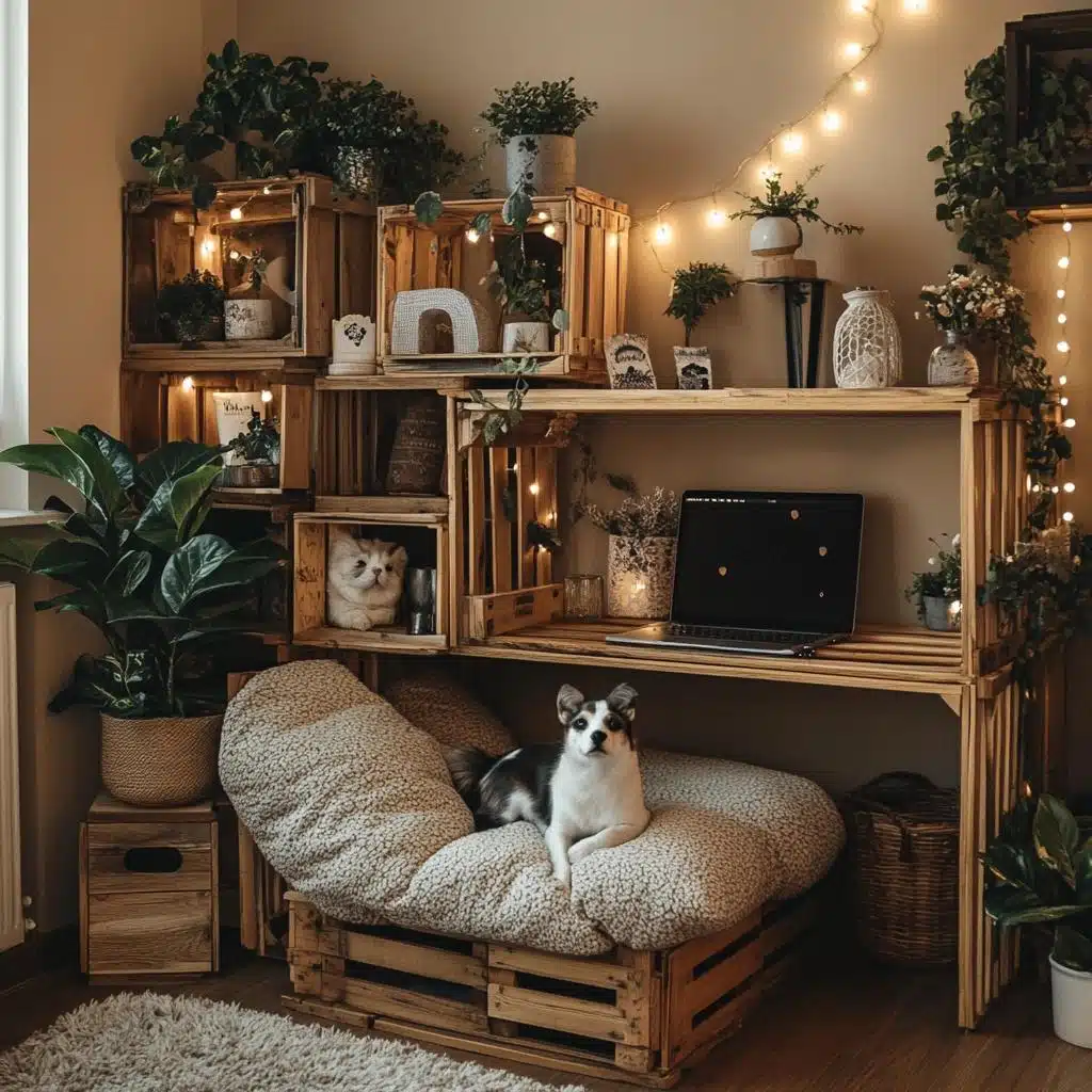 Iluminação Aconchegante: Caixotes com Luzes de Fada para Ambientes Mágicos - ideia