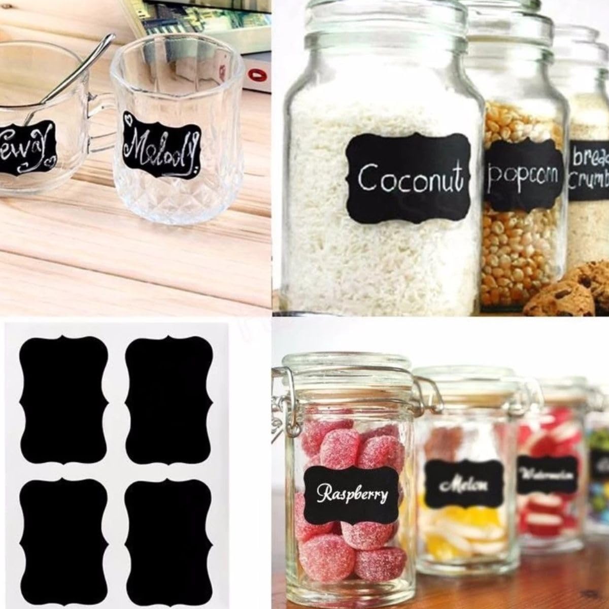 Com Etiquetas Lousa e Caneta Giz: Um Toque Retrô e Super Prático - ideia