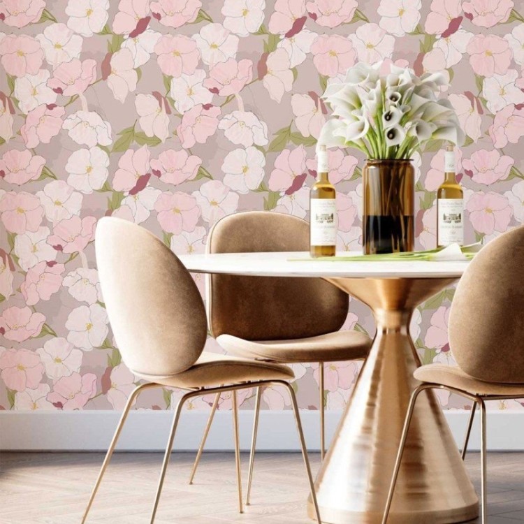 Cozinha Vibrante: Papel de Parede Floral para Alegrar o Ambiente - inspiração