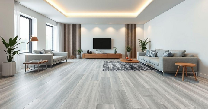 Minimalismo Sofisticado: Escolha um Piso Vinílico em Tons Neutros - detalhe