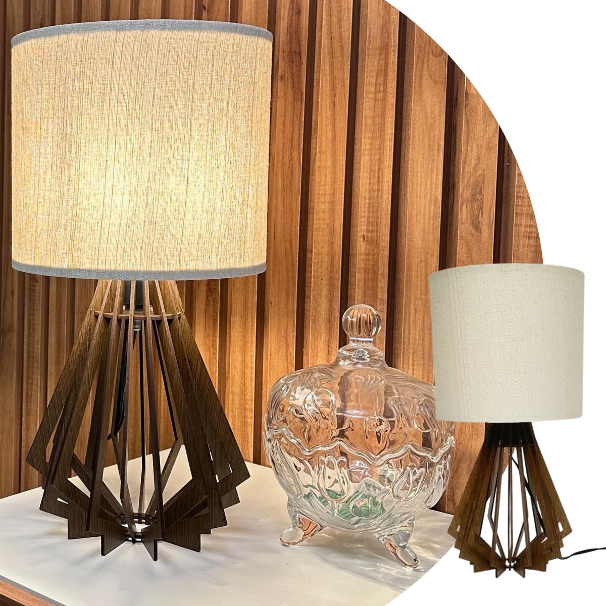 Luminárias de Mesa com Base de Madeira Rústica: Um Toque Natural e Acolhedor - inspiração