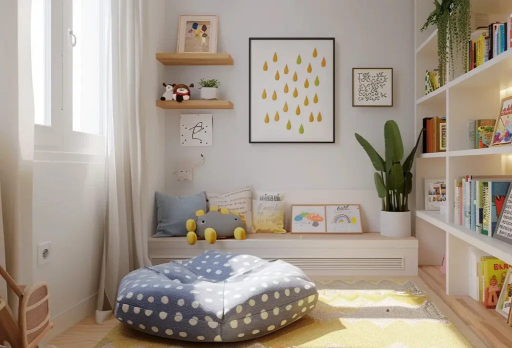 Quarto de Bebê Pequeno com Canto da Leitura Aconchegante - inspiração