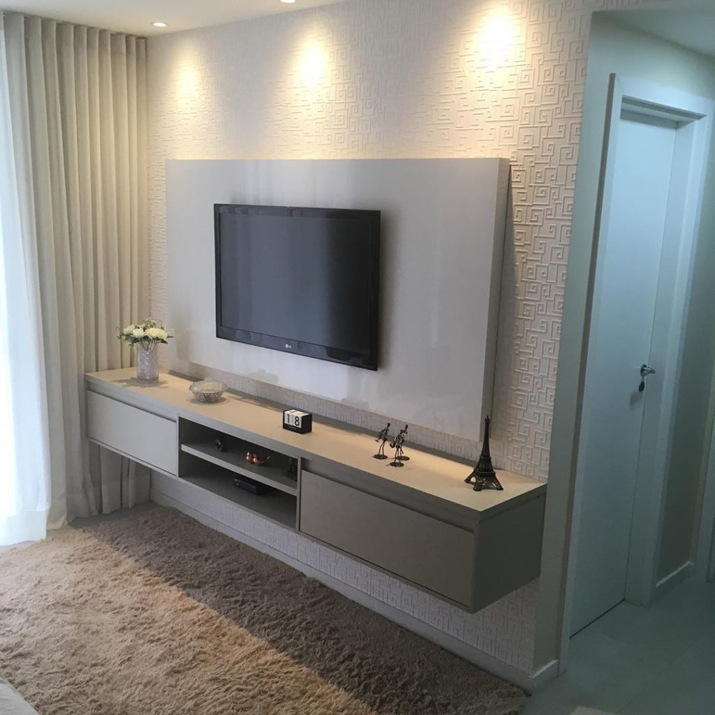 Rack Off-White Suspenso com Iluminação Embutida: Leveza e Modernidade - inspiração