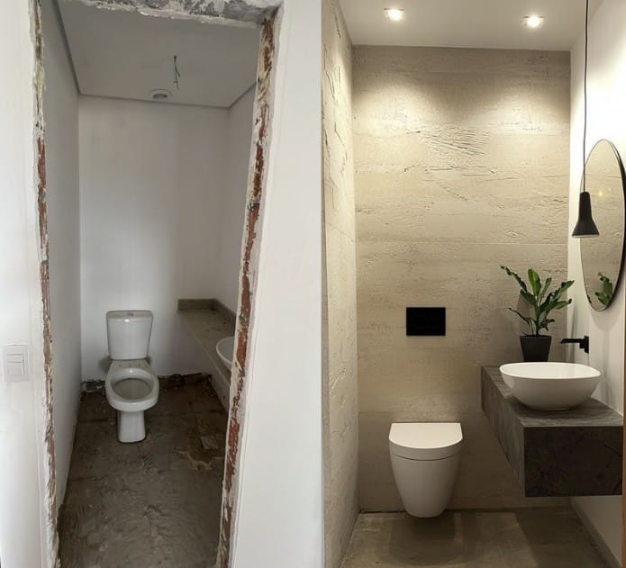 Elegância Minimalista: Lavabo Clean com Revestimento 3D - detalhe